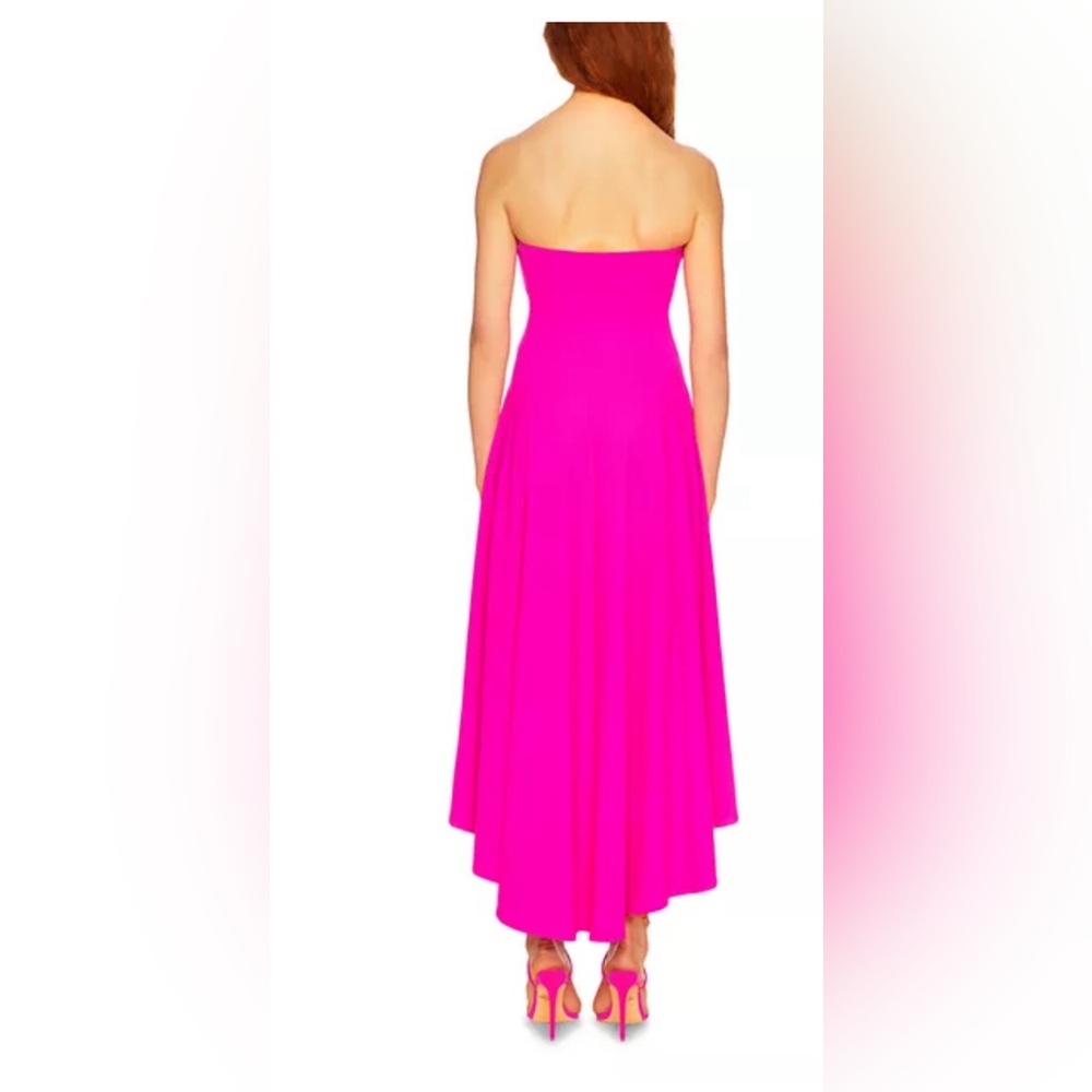 Susana Monaco strapless seamed high low dress NWT color Magenta Size Small - Picture 5 of 8